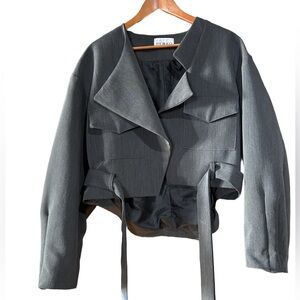 Kate Hewko Stylish Gray Women's Blazer Size XL